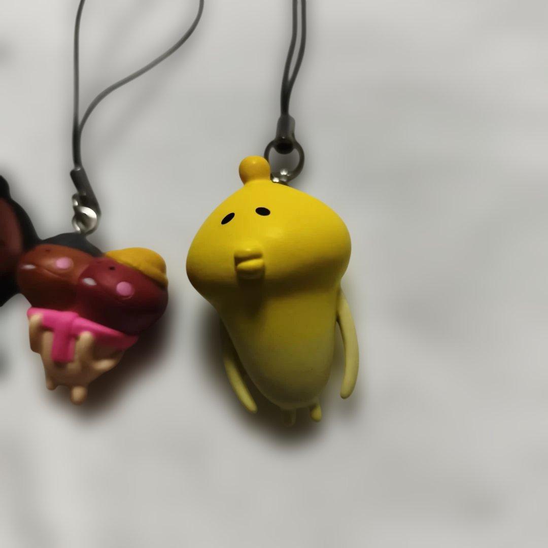 なめこ栽培キット　ストラップ3個セット　カップル　黄なめこめじるし
