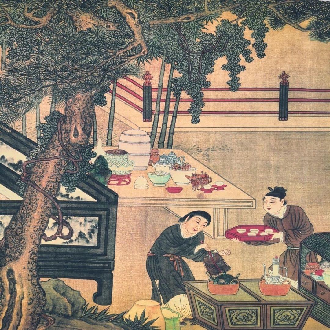 十八学士図 長巻 掛軸 340cm 大作