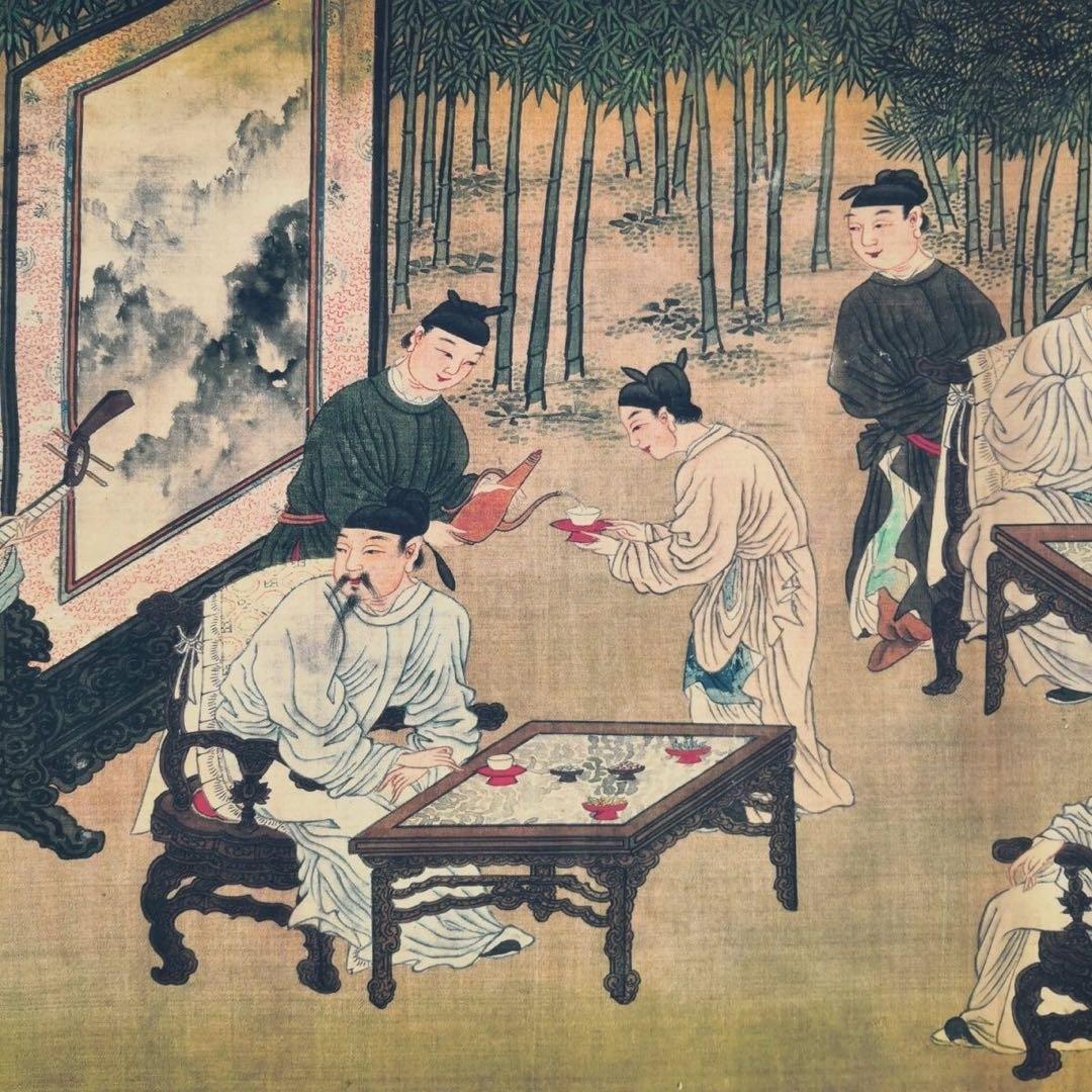 十八学士図 長巻 掛軸 340cm 大作