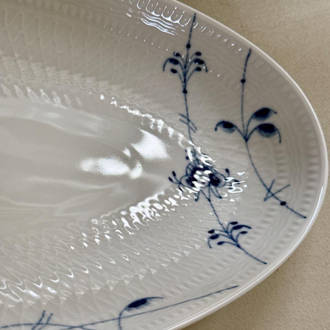 新品☆ロイヤルコペンハーゲンブルーパルメッテ オーバルディッシュ 32cm