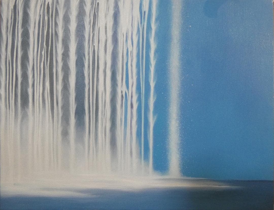 絵画 風景　千住博「風景」 サイン　F6サイズ　額装済み 肉筆手描き