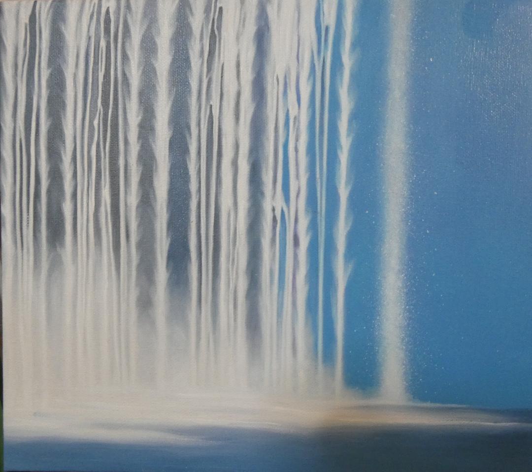 絵画 風景　千住博「風景」 サイン　F6サイズ　額装済み 肉筆手描き