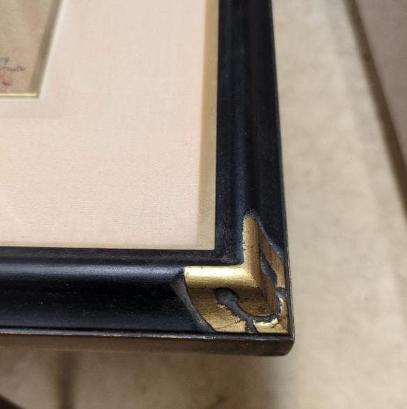 肉筆 ｊOkazaki Yoshikazuのプレートがついた素敵な額と水彩画