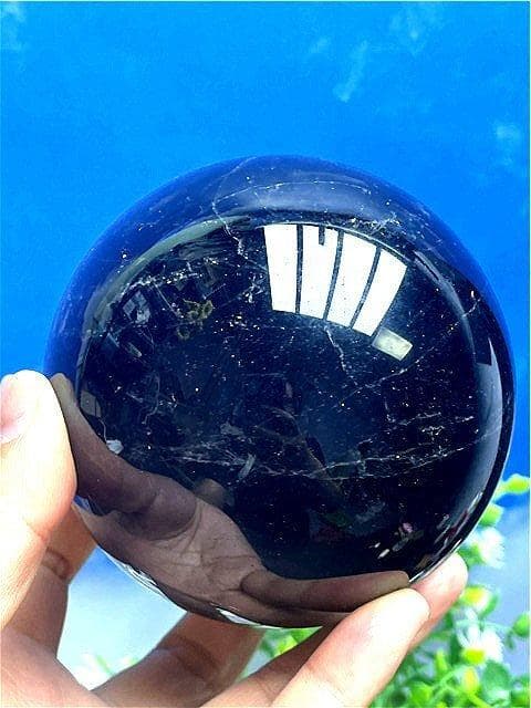 AAA級【魔除け】天然モリオン黒水晶丸玉ーB88C1/173C01A