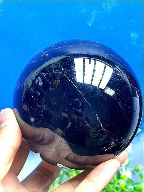 AAA級【魔除け】天然モリオン黒水晶丸玉ーB88C1/173C01A