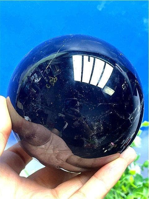 AAA級【魔除け】天然モリオン黒水晶丸玉ーB88C1/173C01A