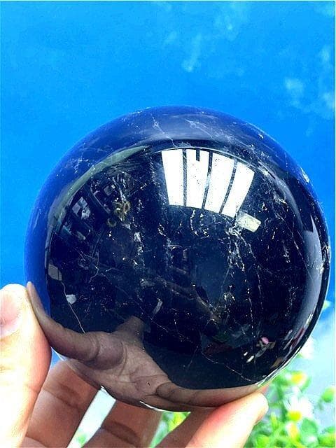 AAA級【魔除け】天然モリオン黒水晶丸玉ーB88C1/173C01A