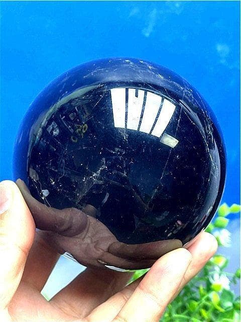 AAA級【魔除け】天然モリオン黒水晶丸玉ーB88C1/173C01A