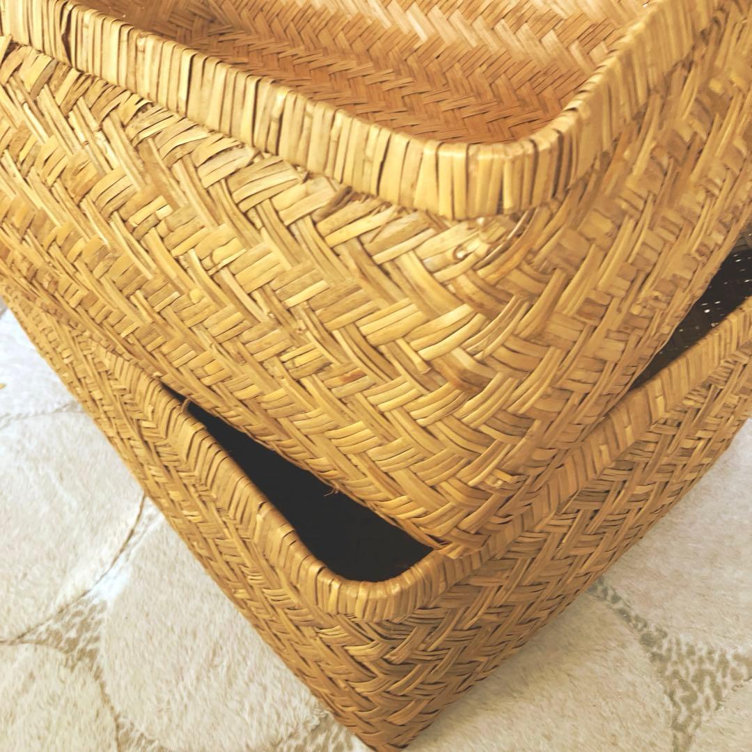 昭和レトロ 大きいサイズ 行李 クリーニング済み 収納 籠