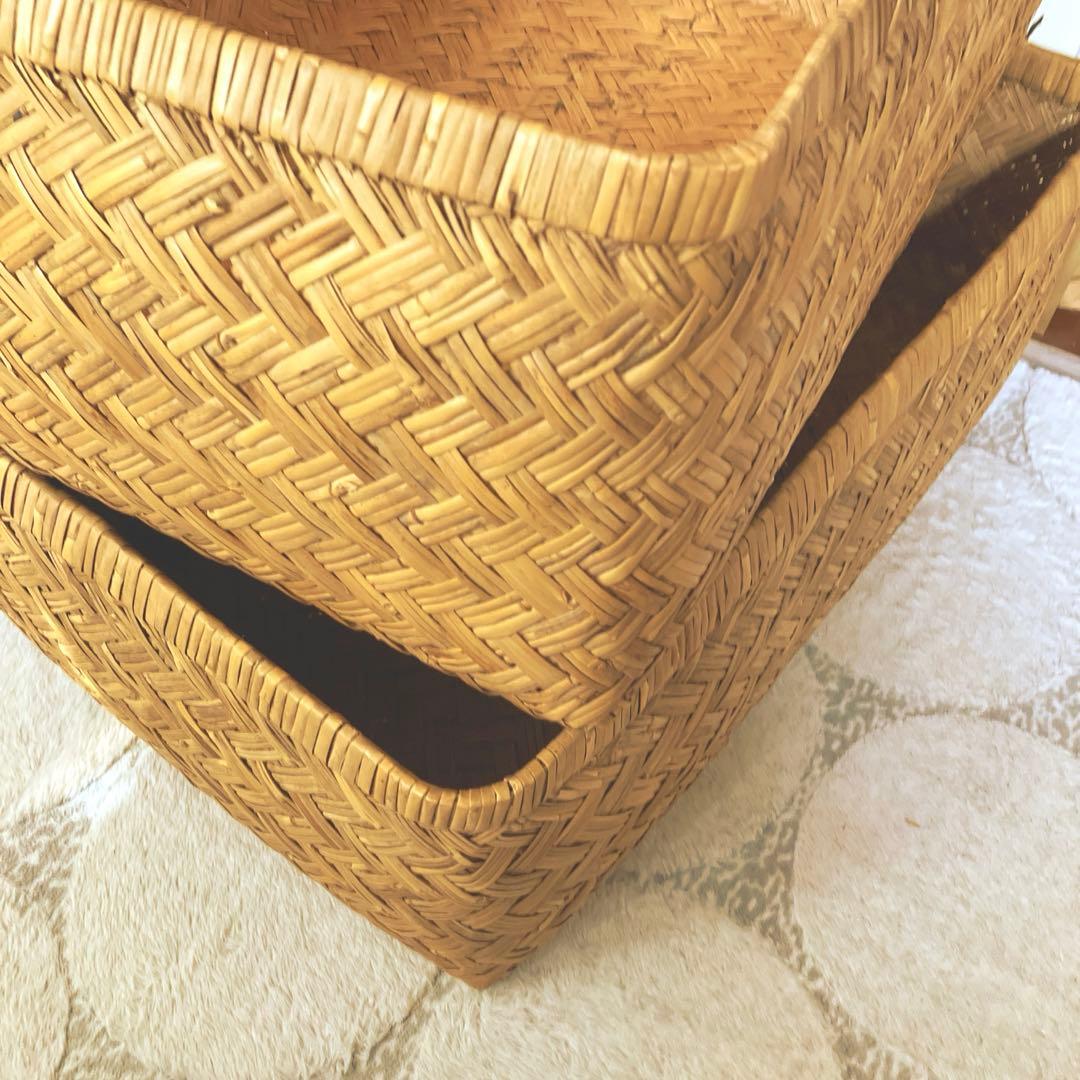 昭和レトロ 大きいサイズ 行李 クリーニング済み 収納 籠