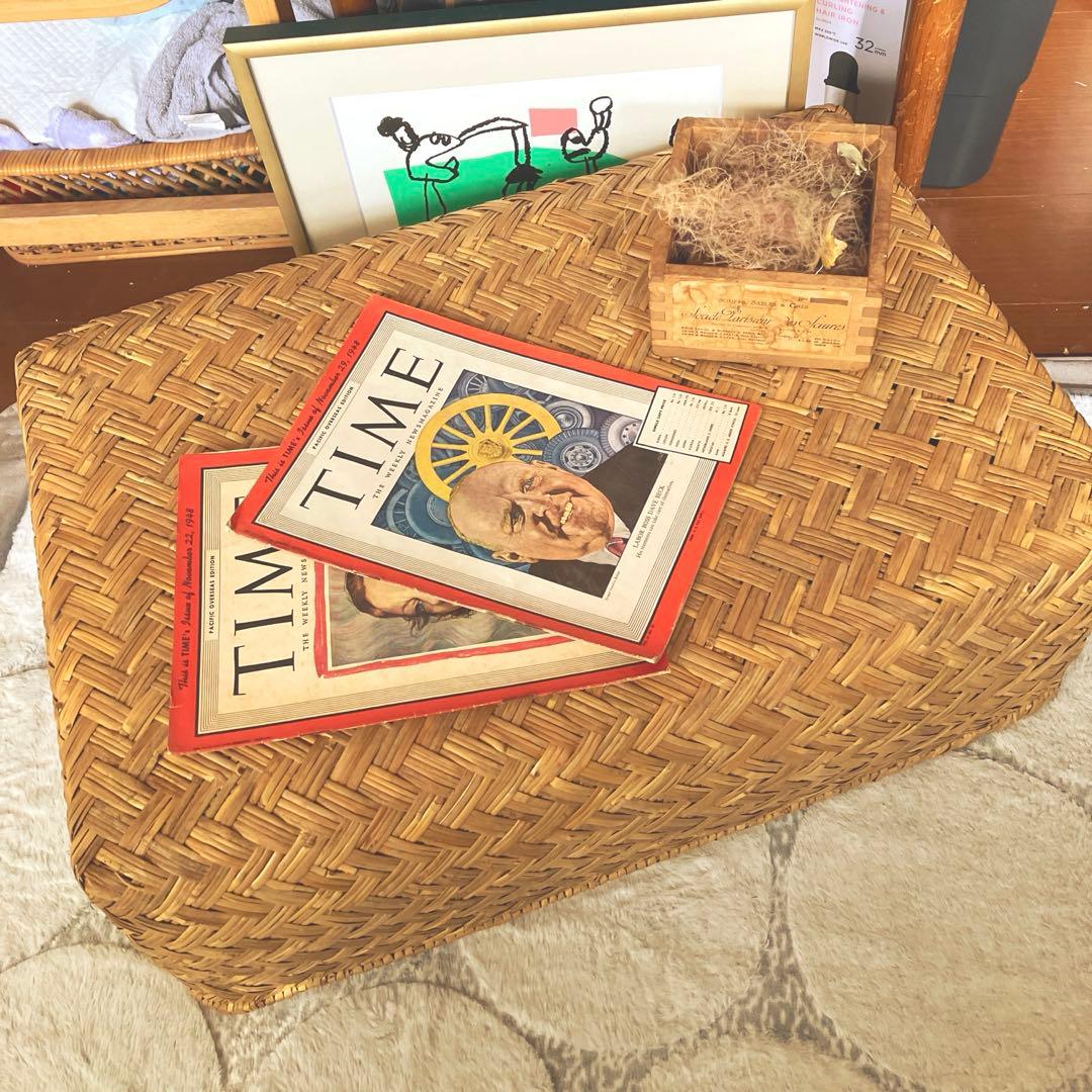 昭和レトロ 大きいサイズ 行李 クリーニング済み 収納 籠