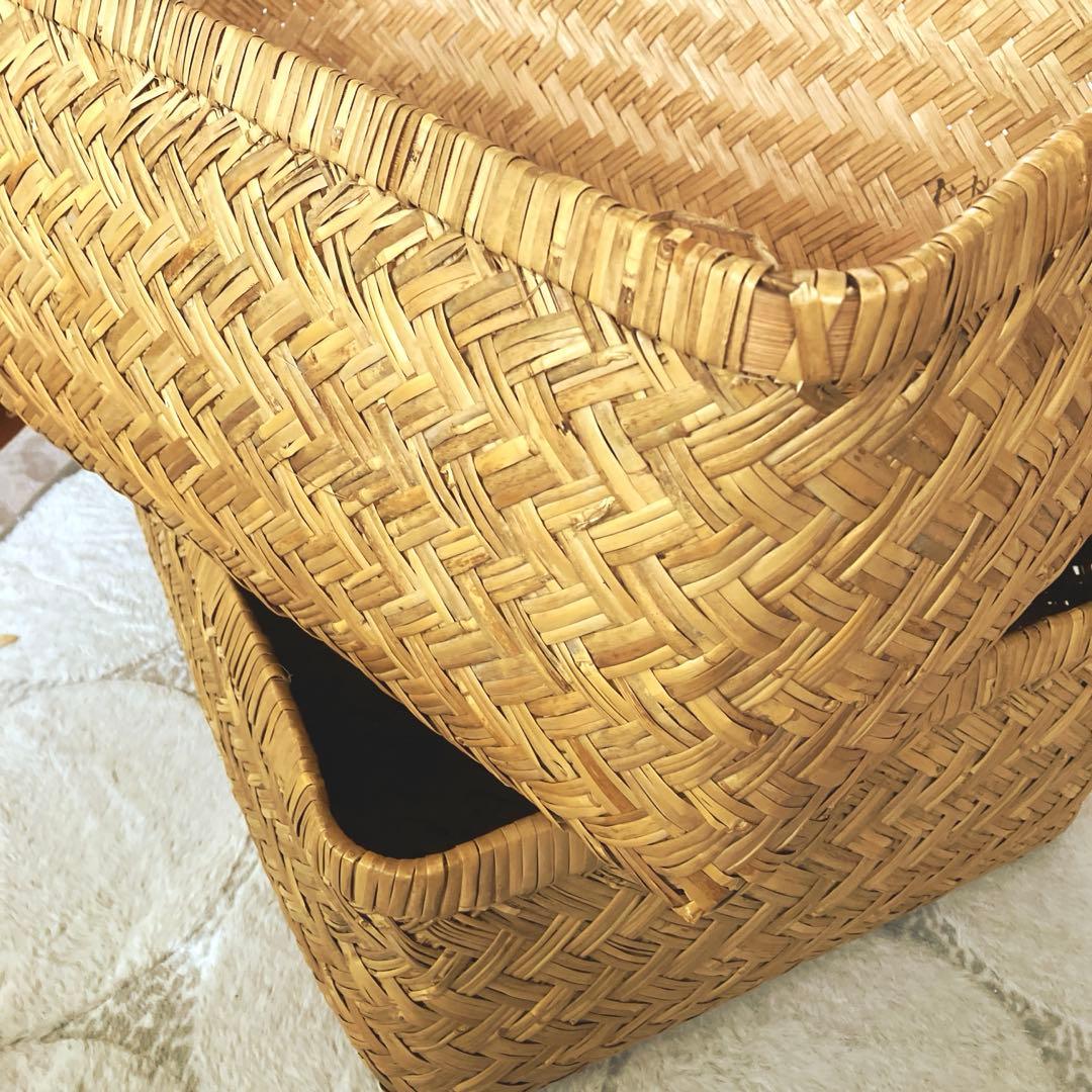 昭和レトロ 大きいサイズ 行李 クリーニング済み 収納 籠