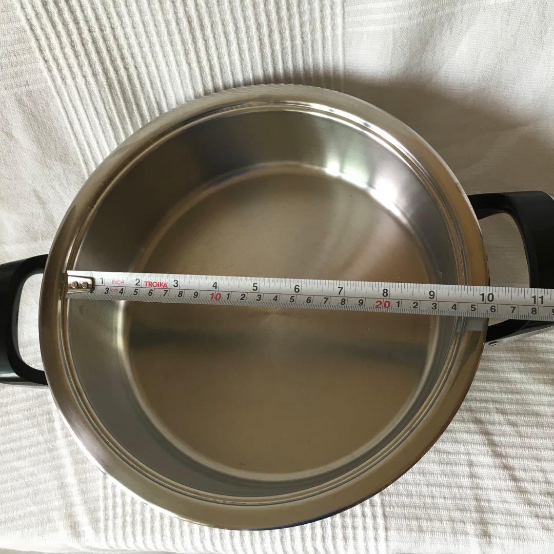 AMC ステンレススチール 両手鍋 24cm 3.3L 温度計付き