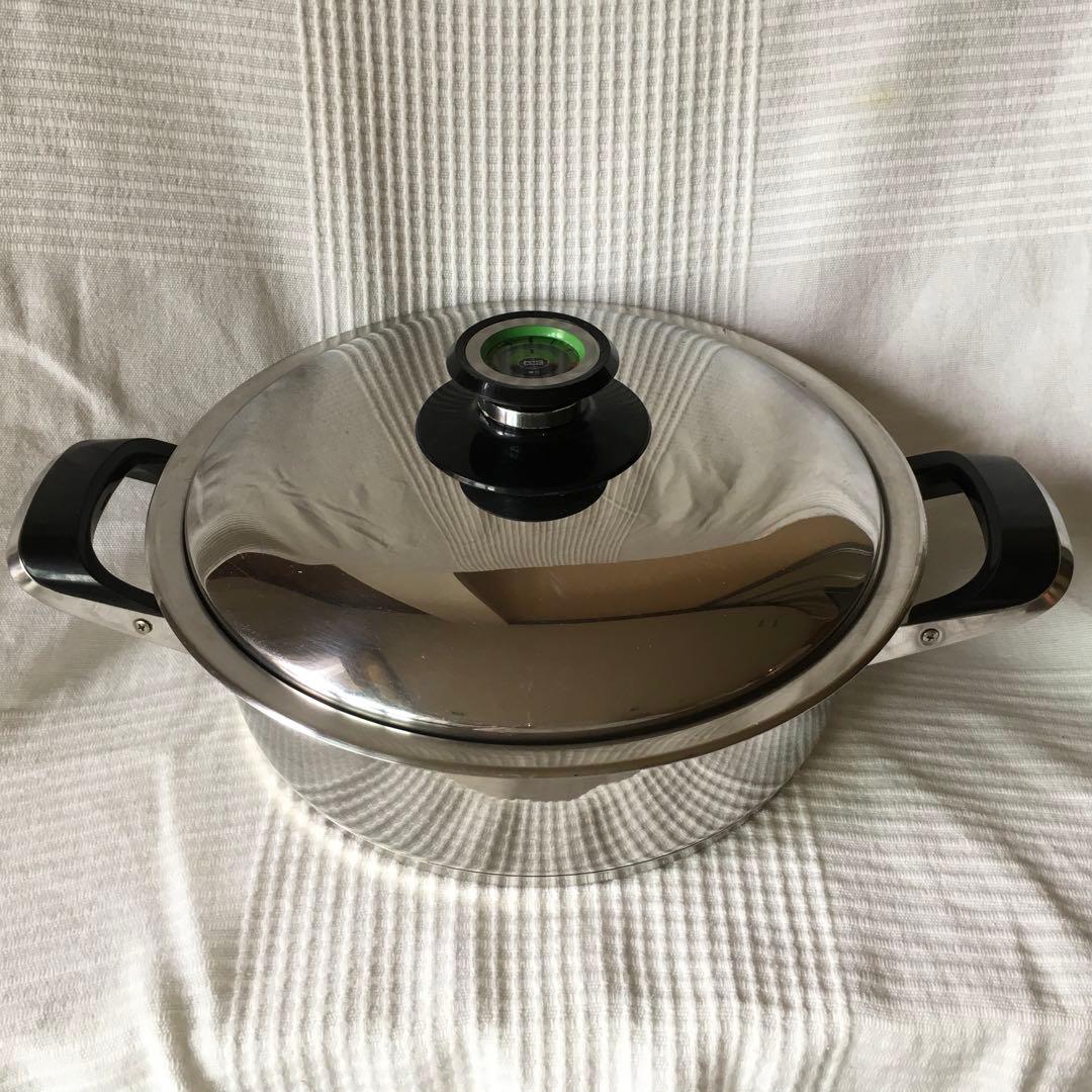 AMC ステンレススチール 両手鍋 24cm 3.3L 温度計付き