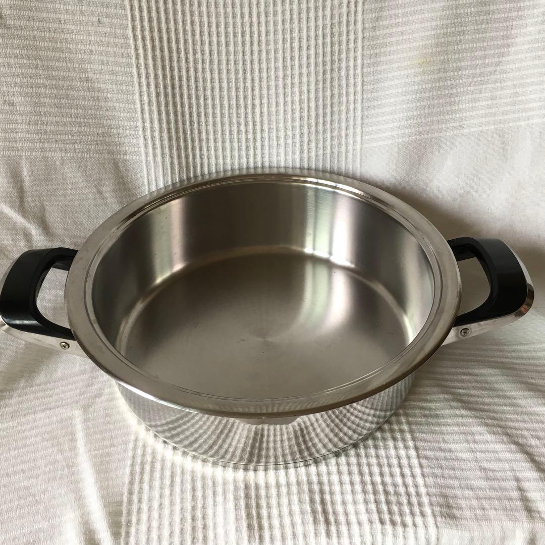 AMC ステンレススチール 両手鍋 24cm 3.3L 温度計付き