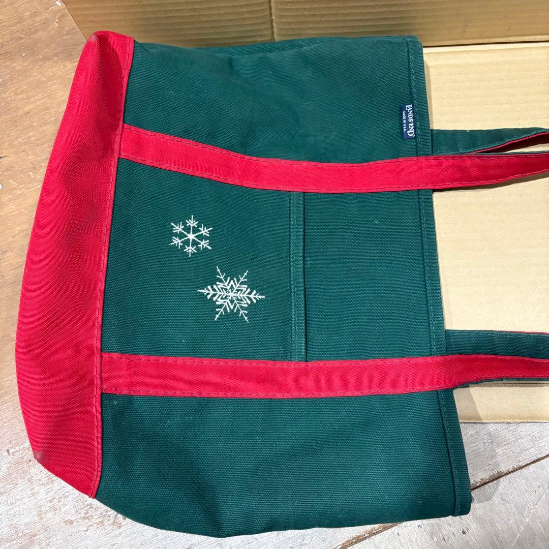 Vintage US製 Lands' Endトートバッグ グリーン赤