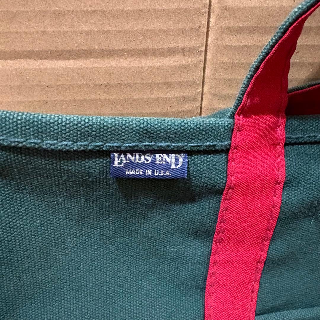 Vintage US製 Lands' Endトートバッグ グリーン赤
