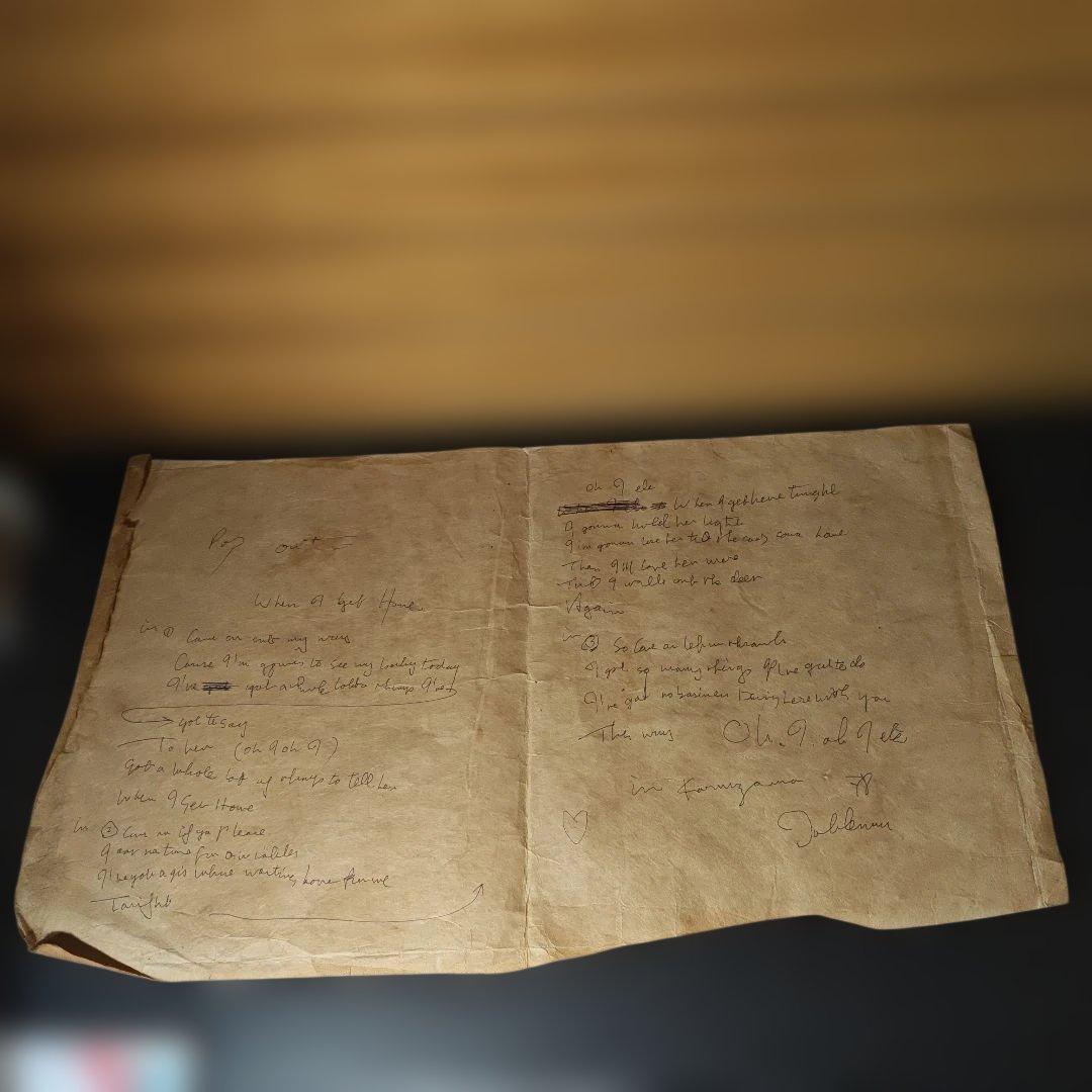 希少　John Lennon 歌詞　直筆　軽井沢　1978 ビートルズ　未鑑定