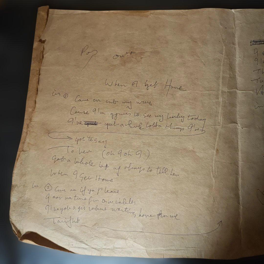 希少　John Lennon 歌詞　直筆　軽井沢　1978 ビートルズ　未鑑定