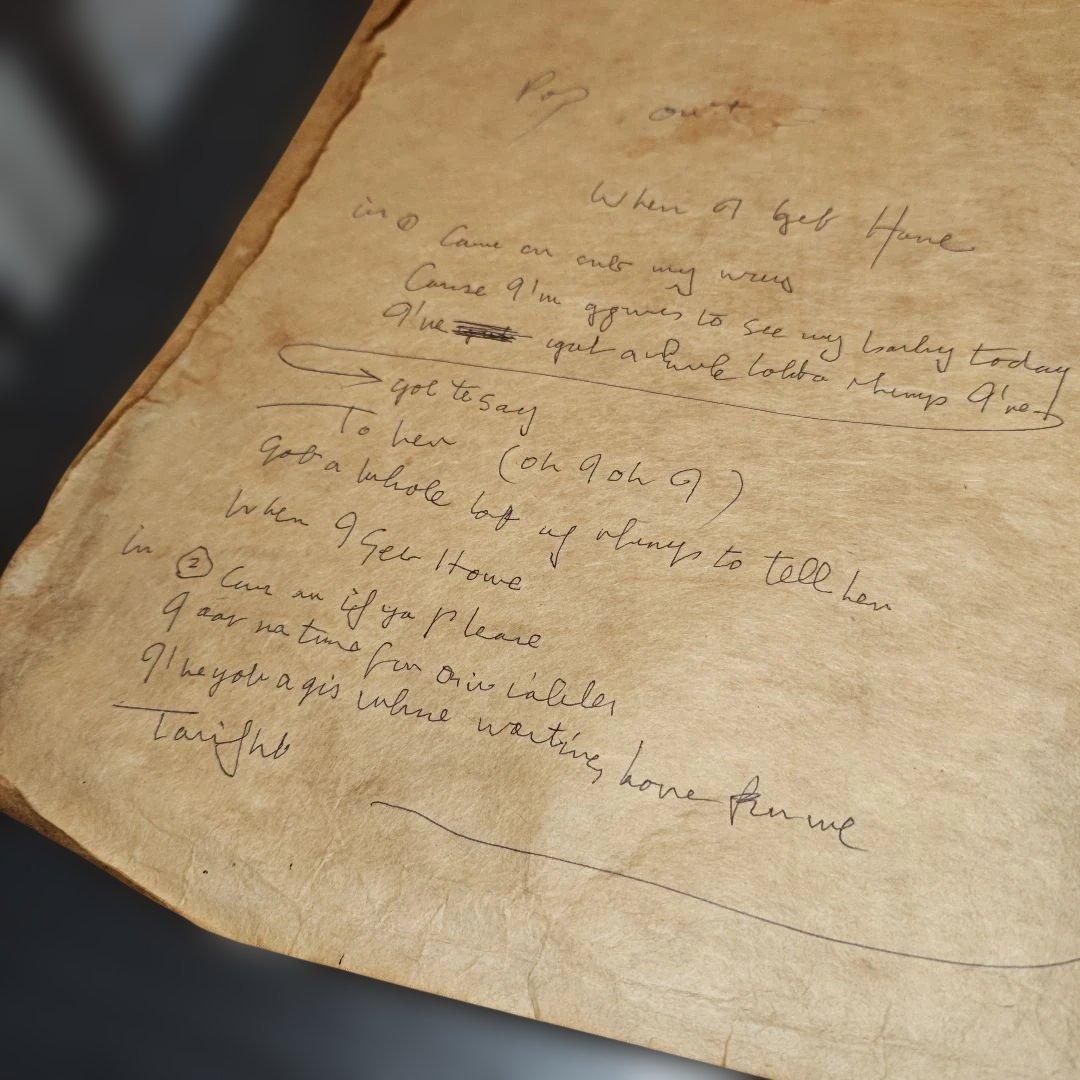 希少　John Lennon 歌詞　直筆　軽井沢　1978 ビートルズ　未鑑定