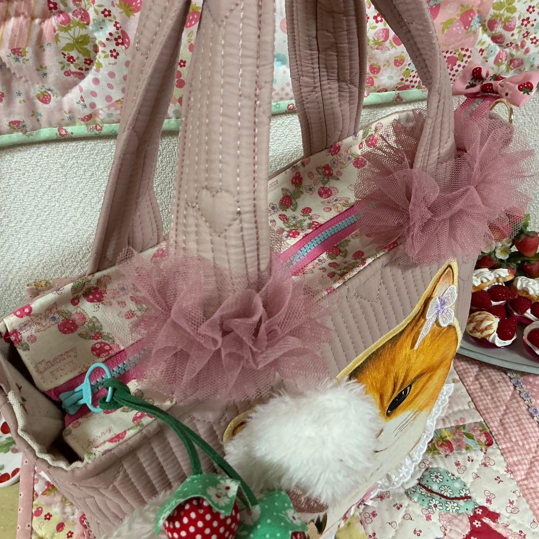 ゆ*ら様 ファスナー付きトートバッグ❣️ヌビ生地❣️着ぐるみクラウディちゃん❣️