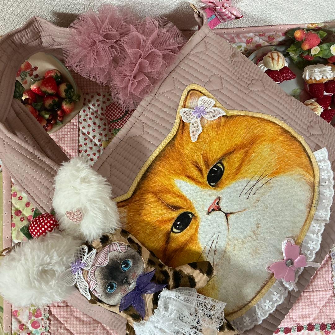 ゆ*ら様 ファスナー付きトートバッグ❣️ヌビ生地❣️着ぐるみクラウディちゃん❣️