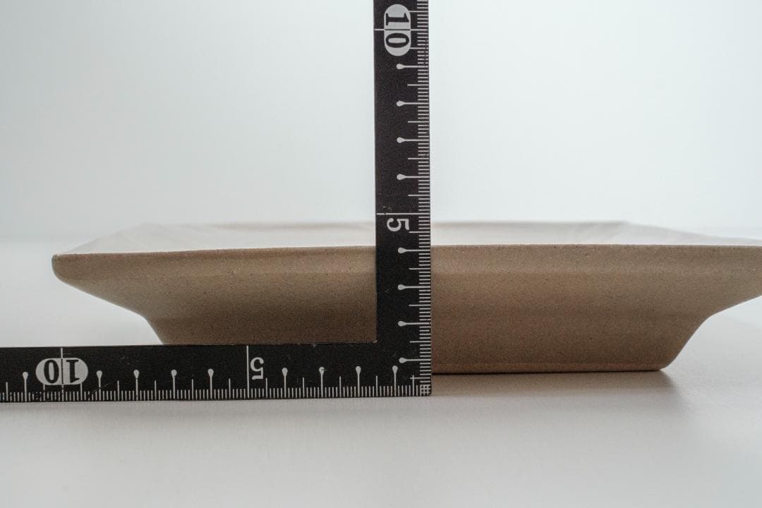 明石庄作　刷毛目花紋角皿 3枚セット　益子焼