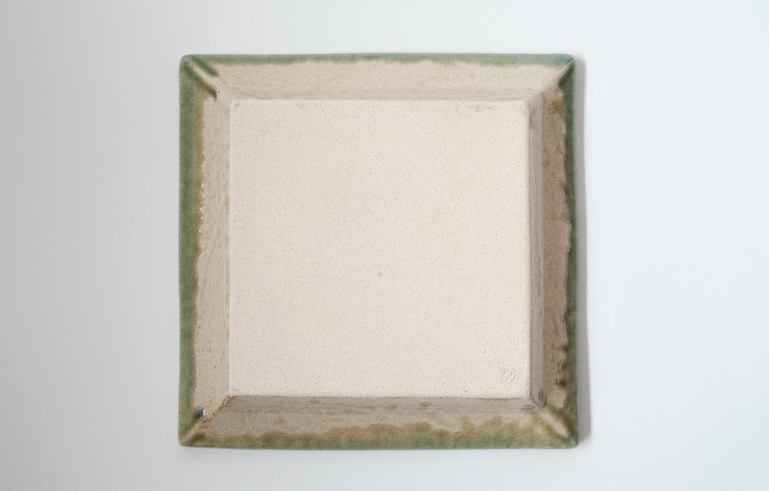 明石庄作　刷毛目花紋角皿 3枚セット　益子焼