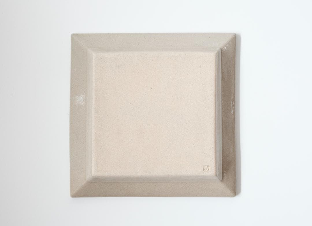 明石庄作　刷毛目花紋角皿 3枚セット　益子焼