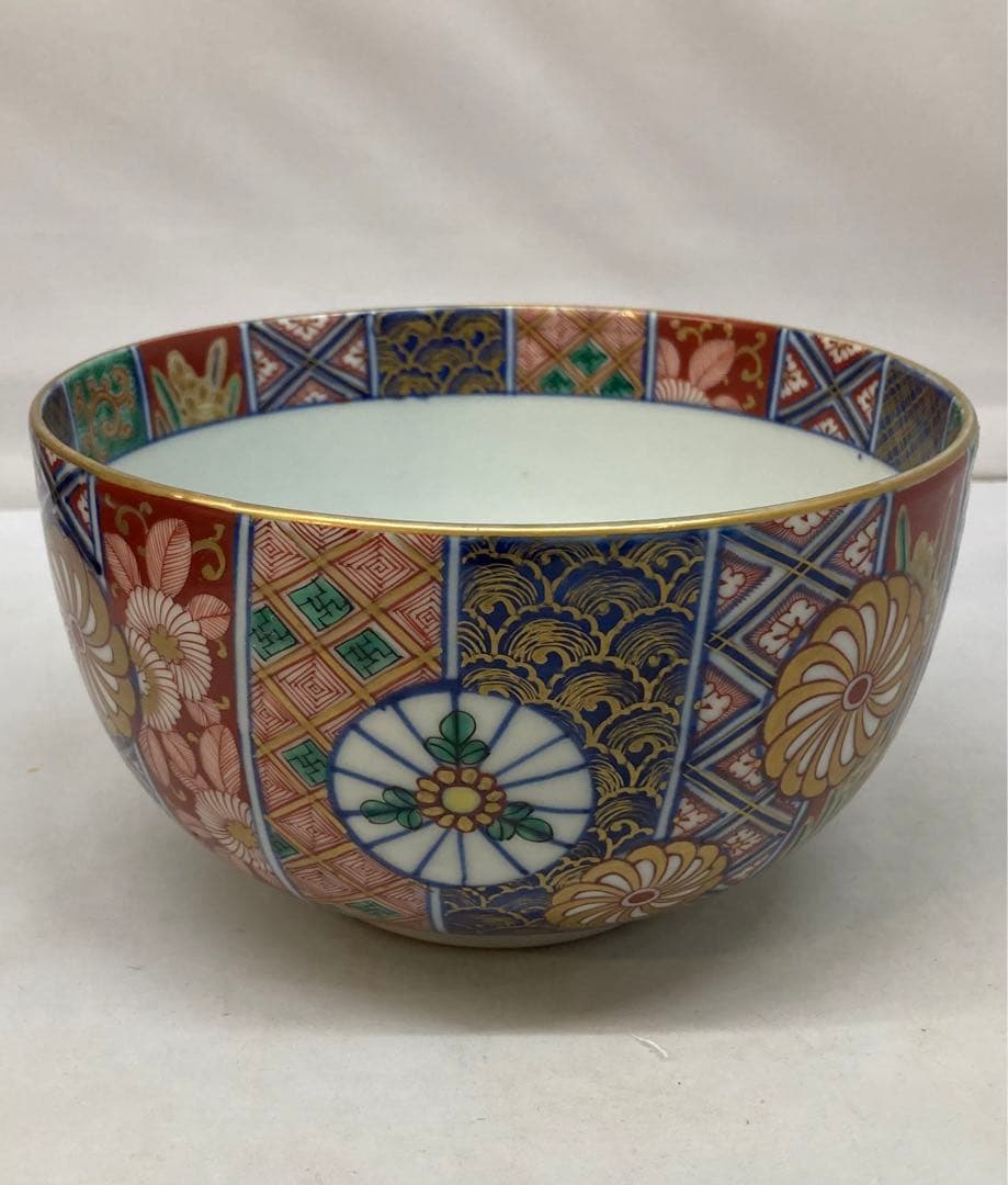 B215  九谷焼「十錦手菓子鉢」大聖寺伊万里　骨董　錦手　茶道具　石川
