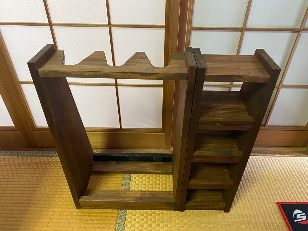 WOOD WORKS 日本製 ライフルスタンド 3丁掛 + マガジンラックセット