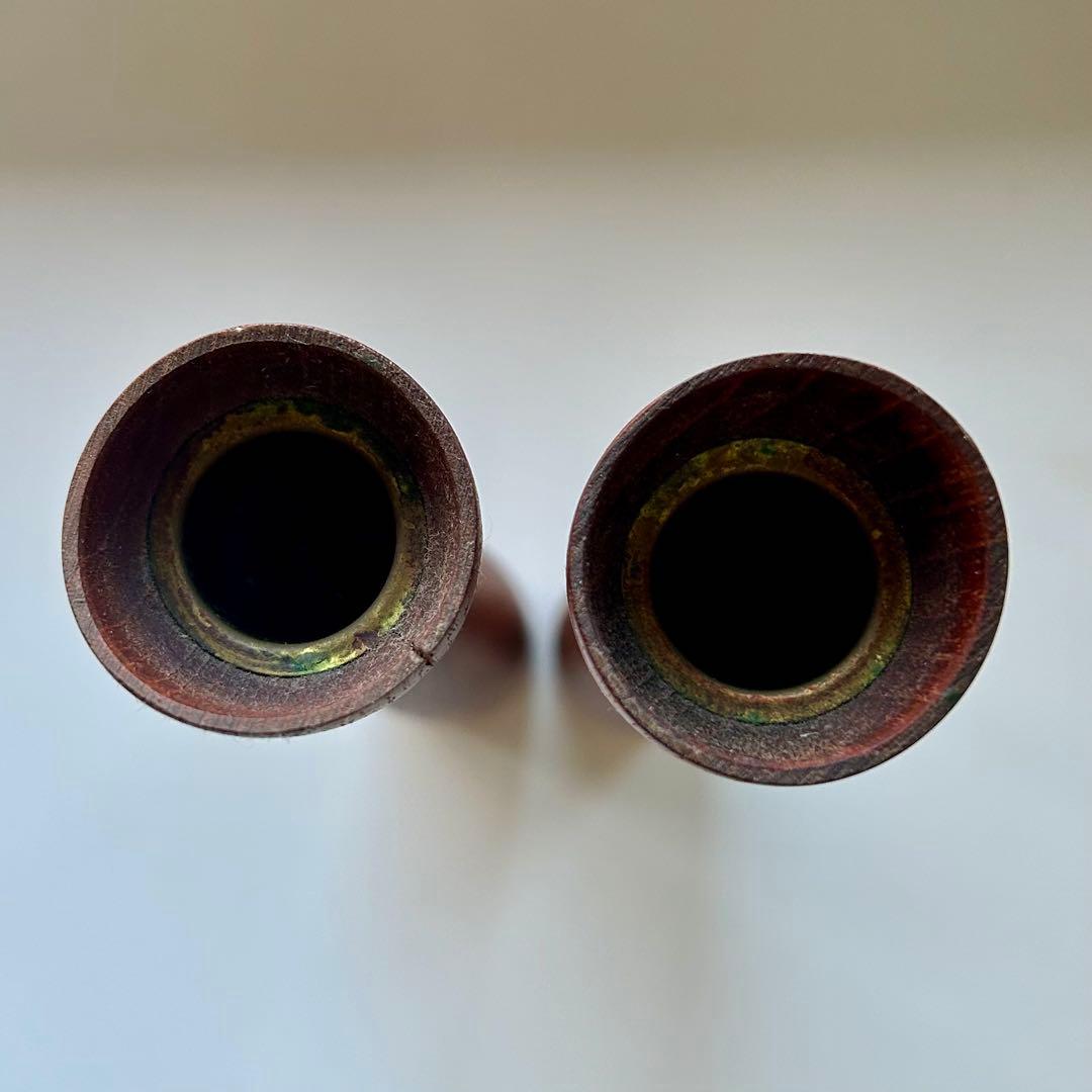 北欧ヴィンテージ デンマーク製 チークのキャンドルホルダー2個セット