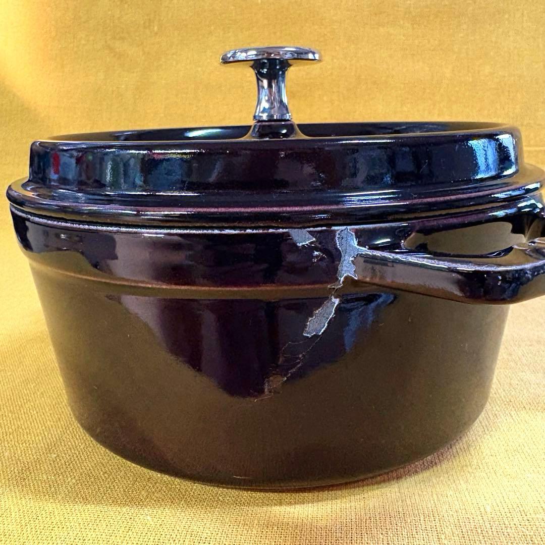 本体訳あり‼️焼き芋用 ストウブ 蓋無傷 超美品❓オーベルジン 18cm ココット