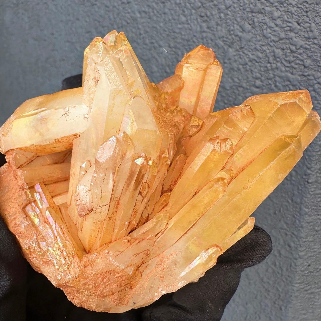 希少 極上❗️ヒマラヤ ゴールデンヒーラー クラスター 水晶癒し天然石A1604