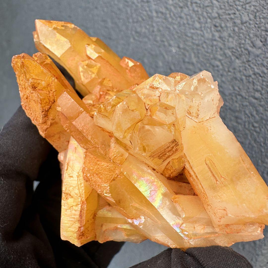 希少 極上❗️ヒマラヤ ゴールデンヒーラー クラスター 水晶癒し天然石A1604