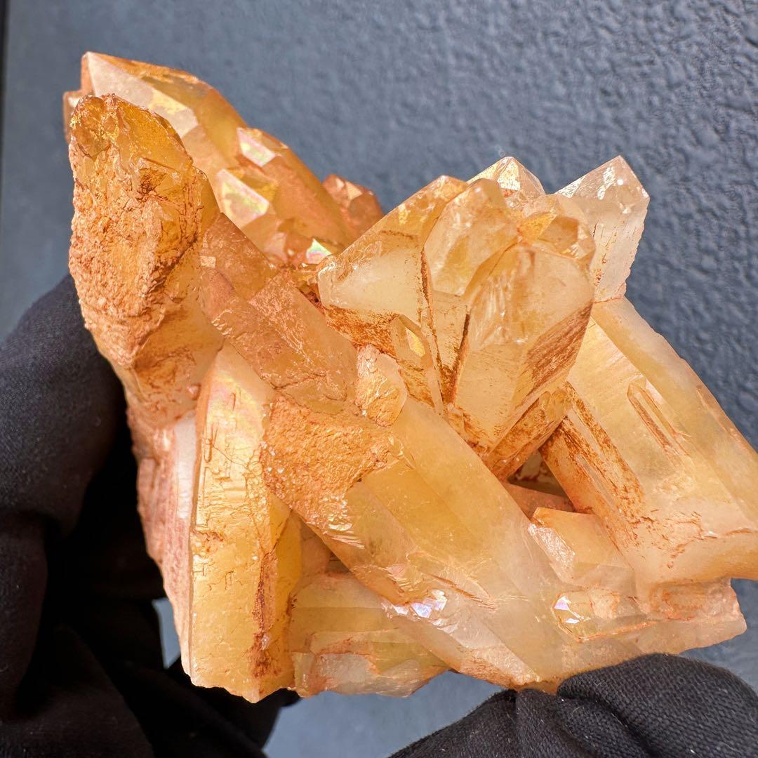 希少 極上❗️ヒマラヤ ゴールデンヒーラー クラスター 水晶癒し天然石A1604