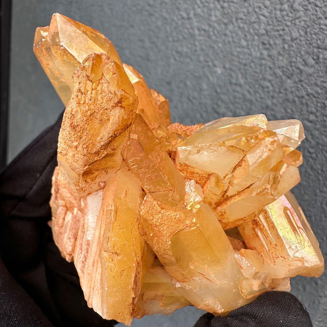 希少 極上❗️ヒマラヤ ゴールデンヒーラー クラスター 水晶癒し天然石A1604