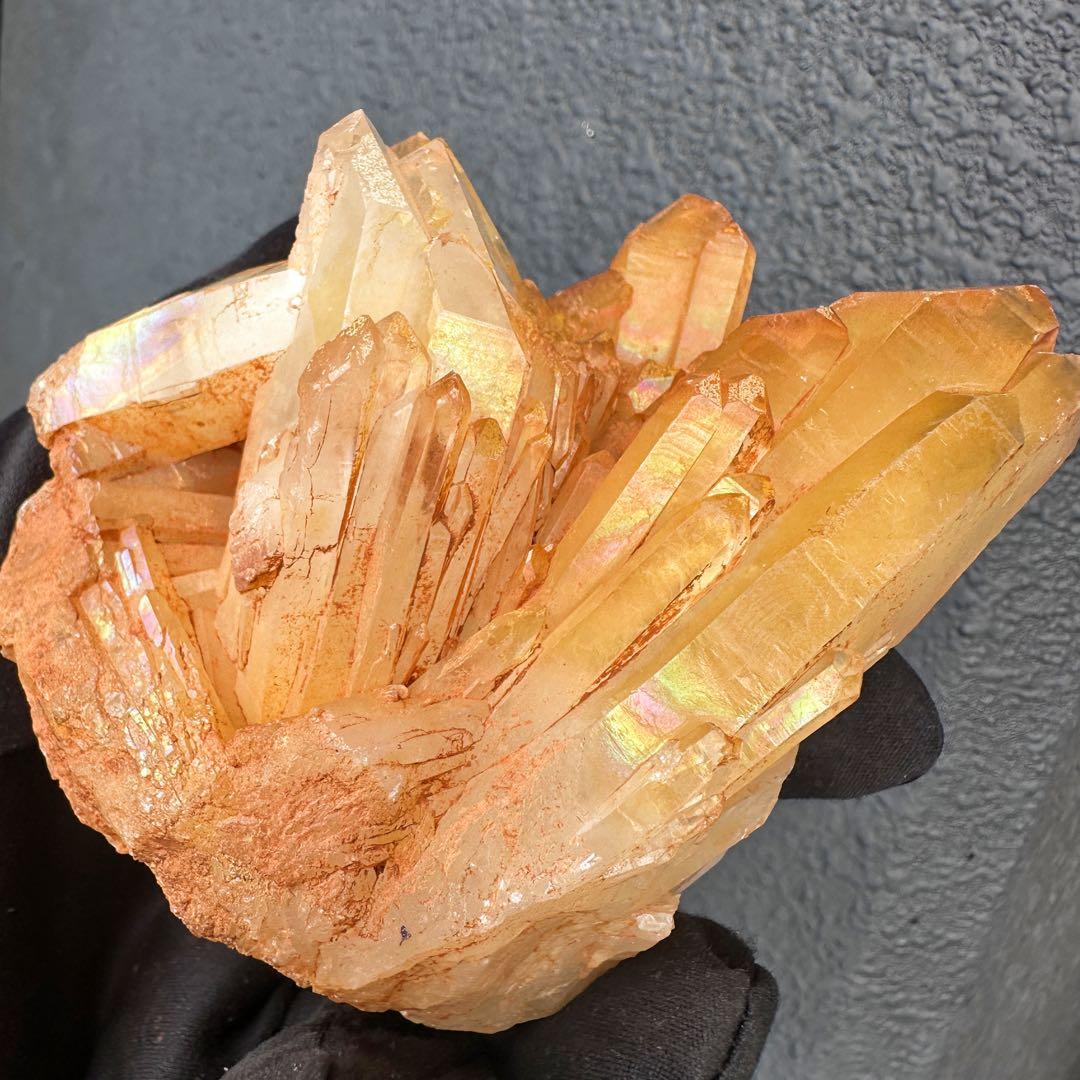 希少 極上❗️ヒマラヤ ゴールデンヒーラー クラスター 水晶癒し天然石A1604