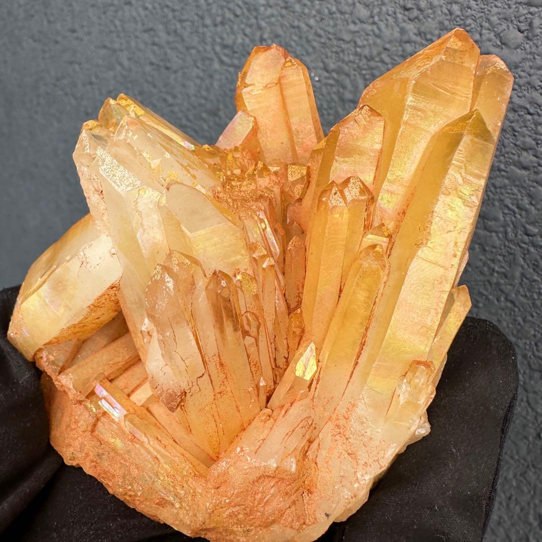 希少 極上❗️ヒマラヤ ゴールデンヒーラー クラスター 水晶癒し天然石A1604