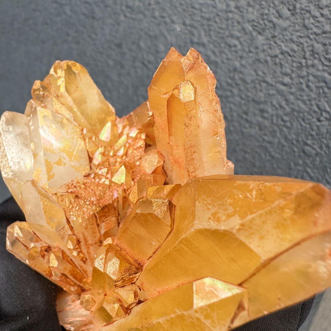 希少 極上❗️ヒマラヤ ゴールデンヒーラー クラスター 水晶癒し天然石A1604