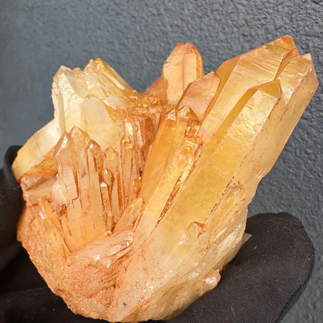 希少 極上❗️ヒマラヤ ゴールデンヒーラー クラスター 水晶癒し天然石A1604