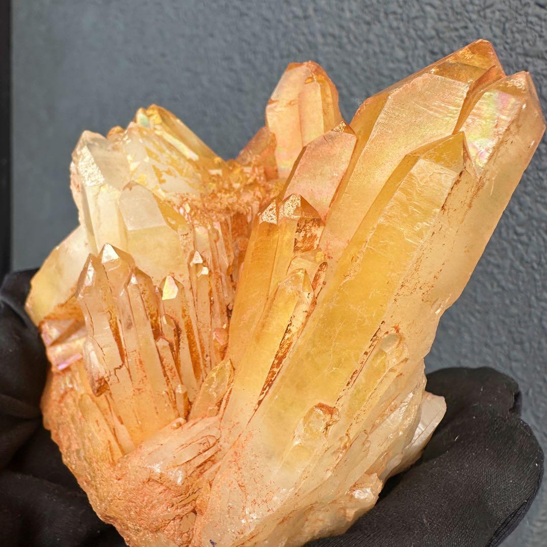 希少 極上❗️ヒマラヤ ゴールデンヒーラー クラスター 水晶癒し天然石A1604