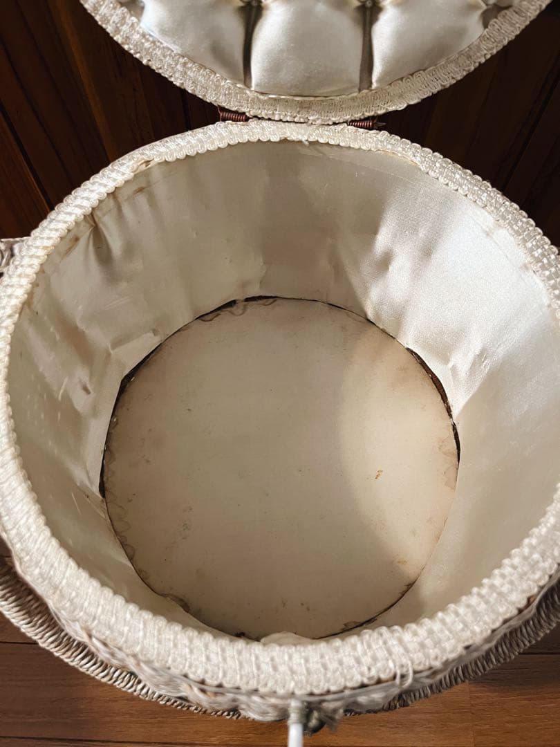 ソーイングボックス　裁縫箱　脚付き　取手付き　かご　レトロ　アンティーク