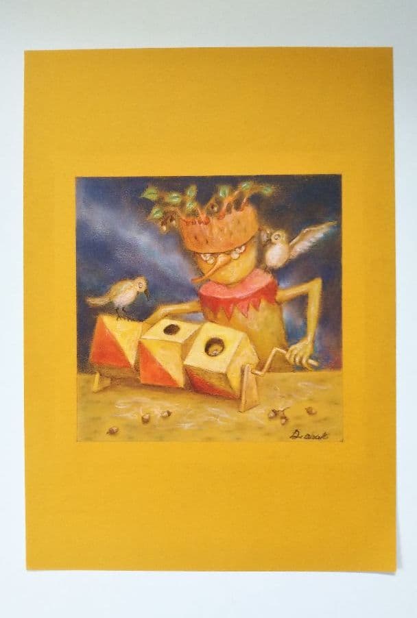 特別価格★【原画（額縁無し）】『回転巣箱』（樹木　鳥　精霊）