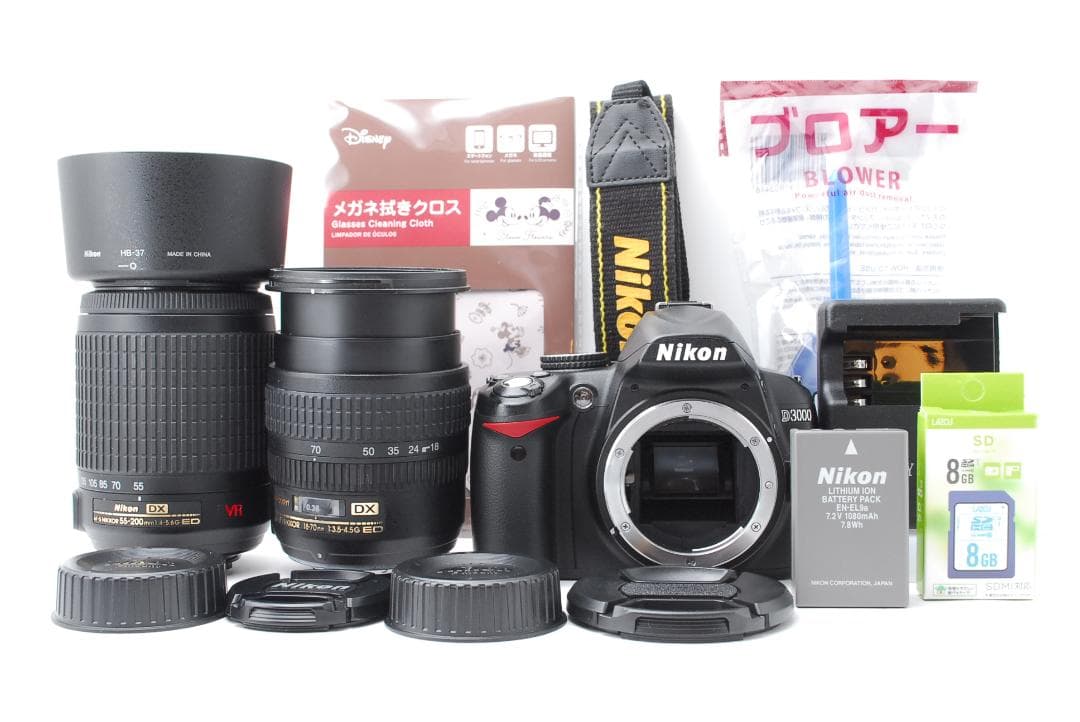 【使用感少美品】ダブルレンズ　Nikon D3000　スマホ転送　小型軽量ボディ