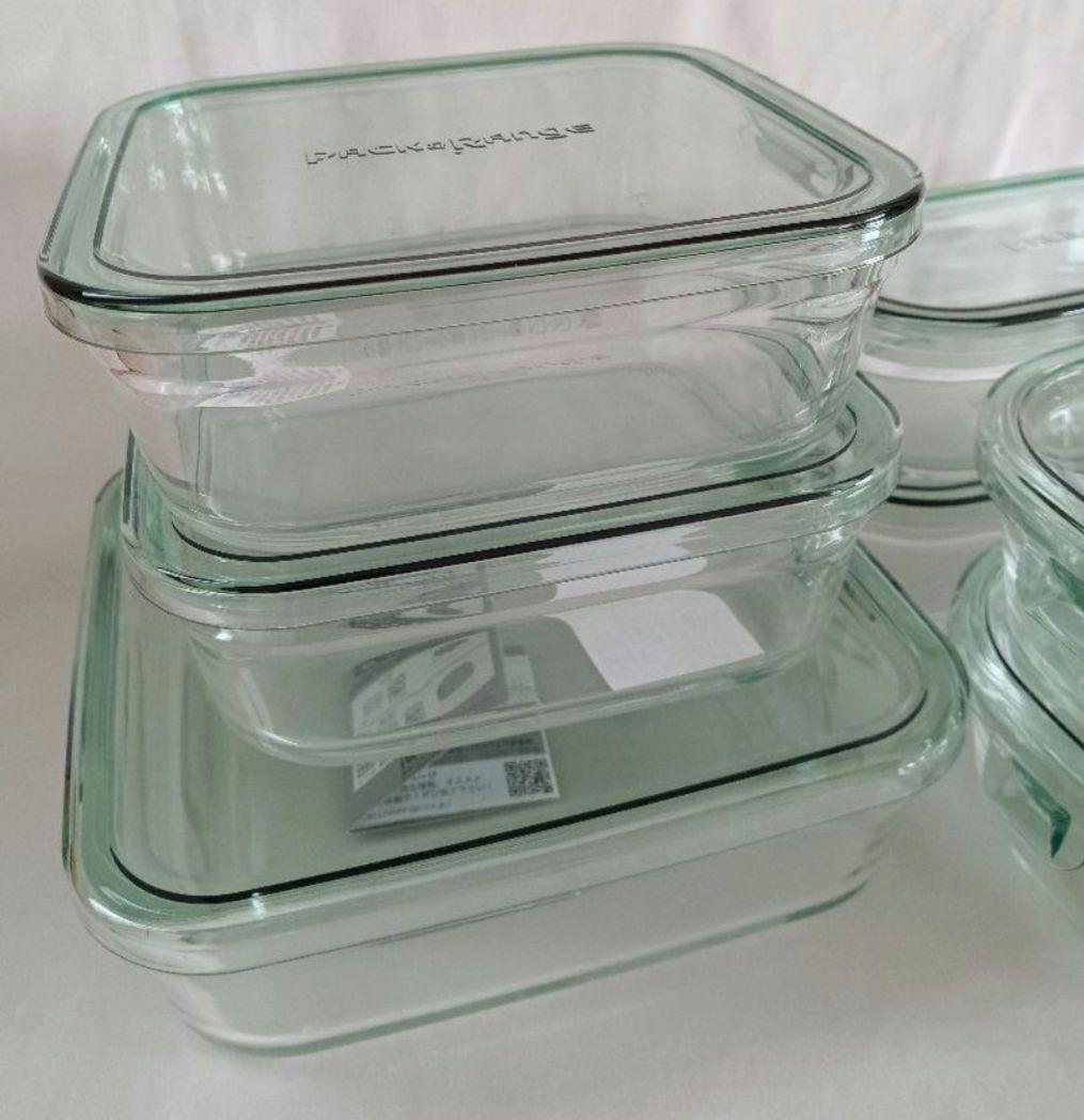 iwaki(イワキ) 耐熱ガラス 保存容器 セット パック&レンジ　グリーン　②