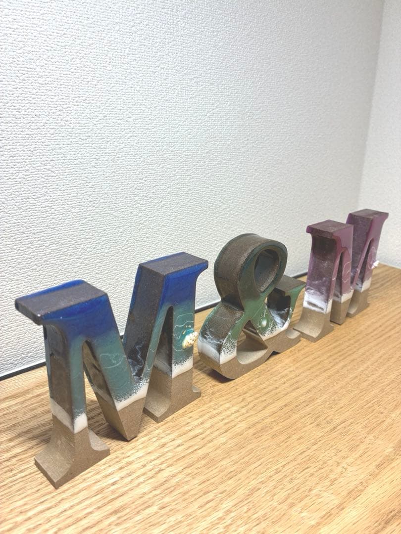 レジンアート　アルファベットオブジェ【Ｍ＆Ｍ】