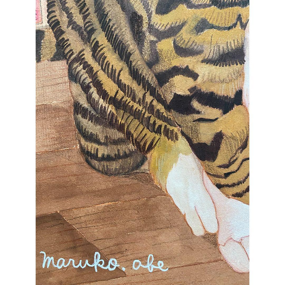 《送料無料》原画「書斎の猫」猫イラスト