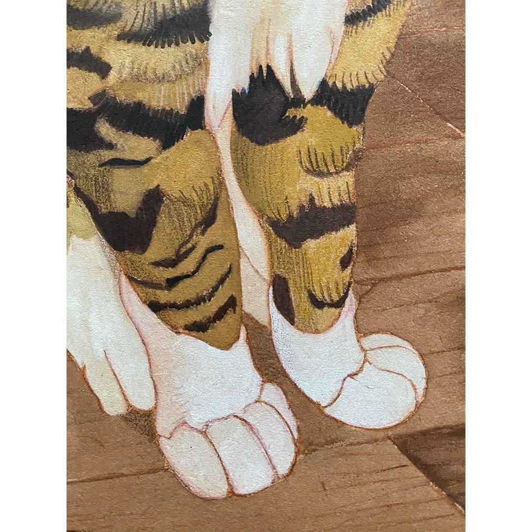 《送料無料》原画「書斎の猫」猫イラスト