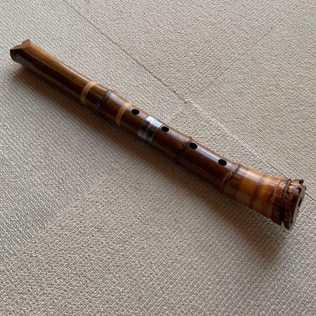 173 尺八　一尺五寸管　銘竹風ニ印